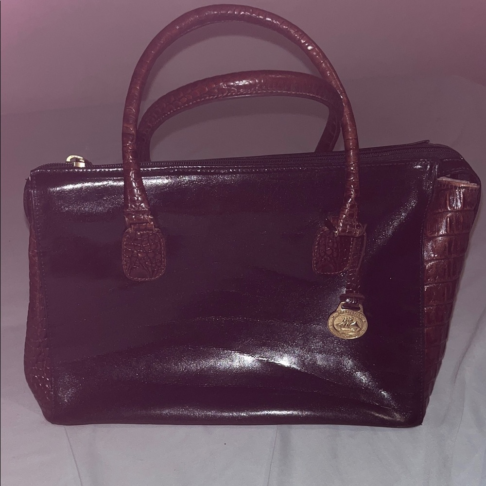 Brahmin Shiny Mahogany Satchel